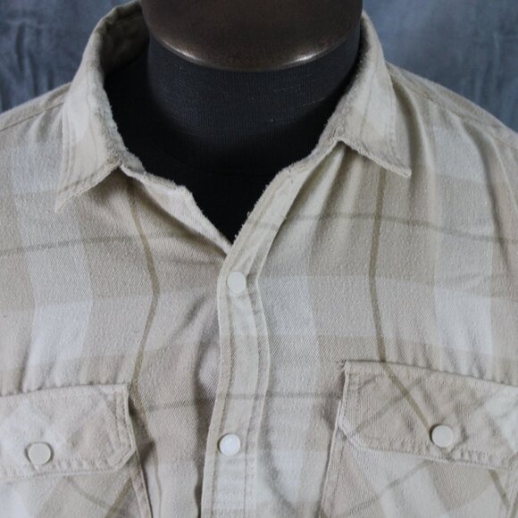 Snowboard Shirt Button Down - White and Cream Plaid Burton - Men's Large - Picture 2 of 9